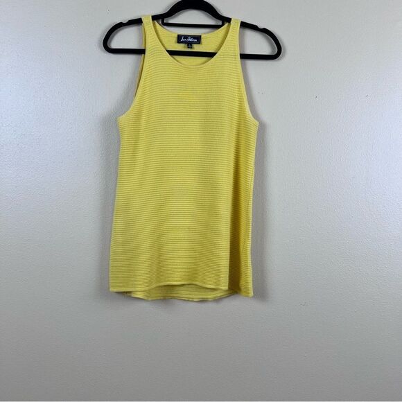 Sam Edelman Top Tank Cotton Knit Yellow Size s - Picture 1 of 8